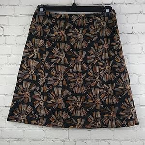 Talbot's Petites Black Gold Starburst Skirt 8P
